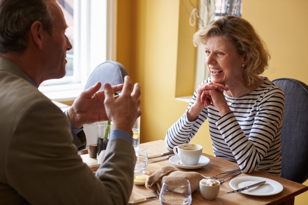 elderly couple having breakfast, Dating Profile Tips 