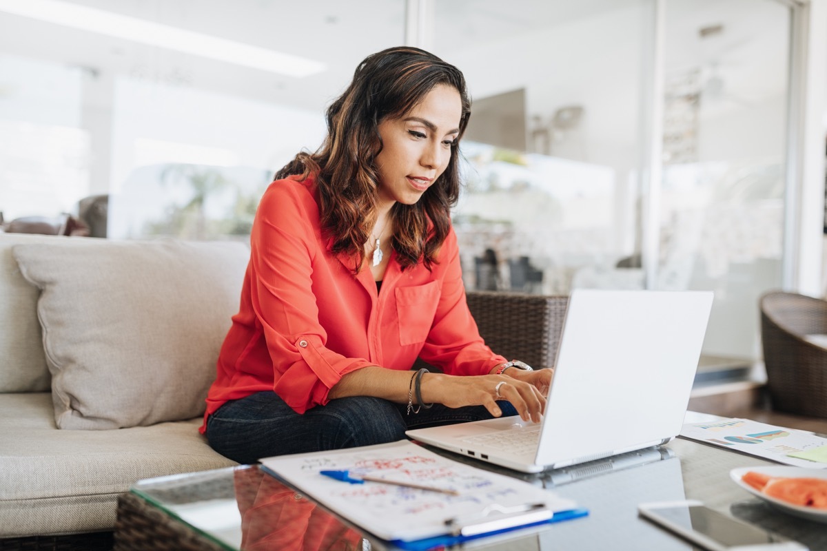 businesswoman working from home