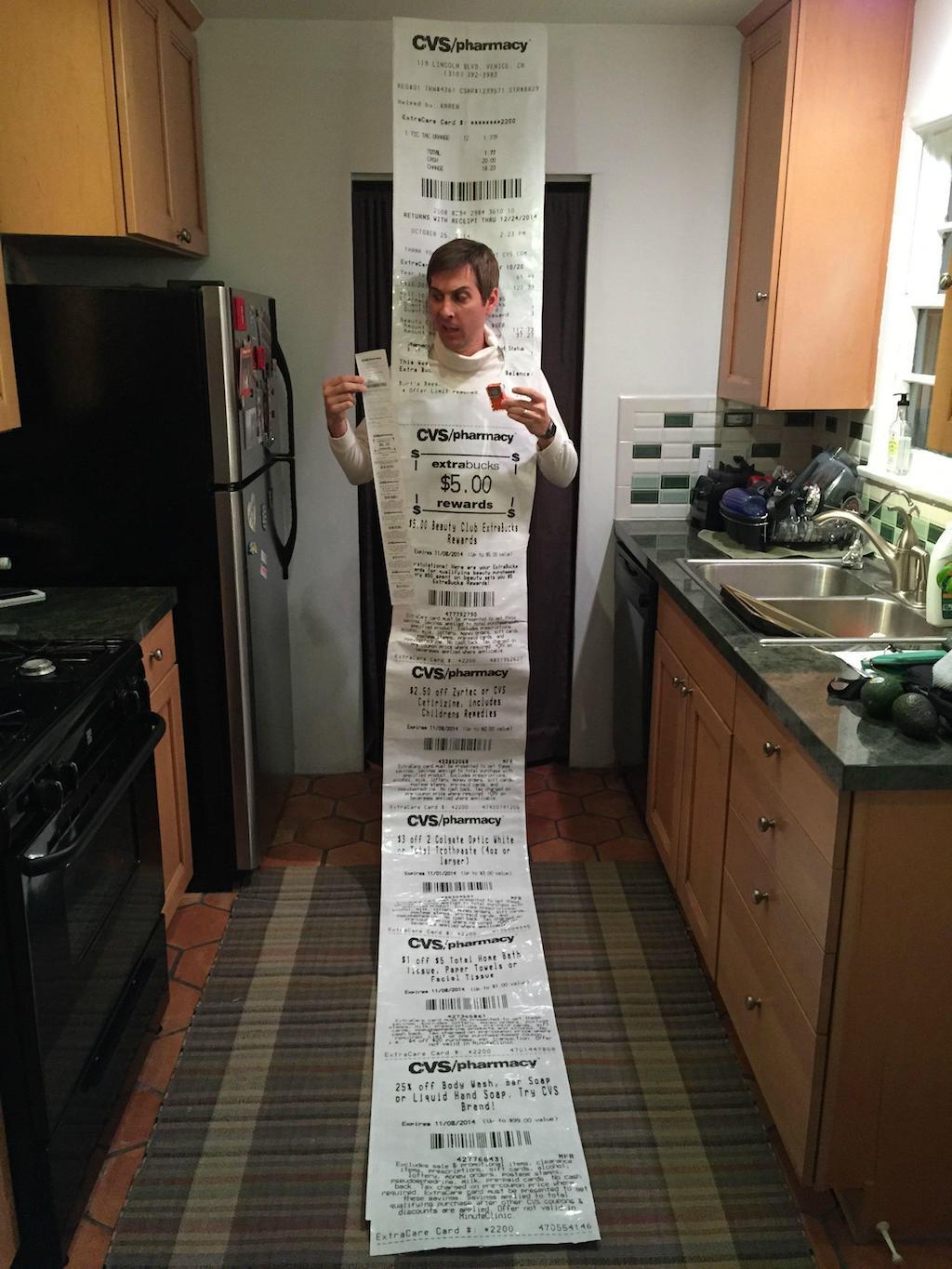 cvs receipt halloween costume