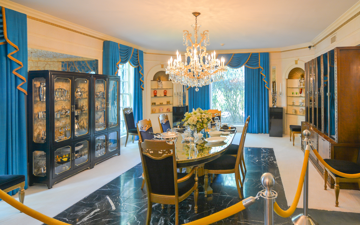 The dining room at Graceland photographed in 2017