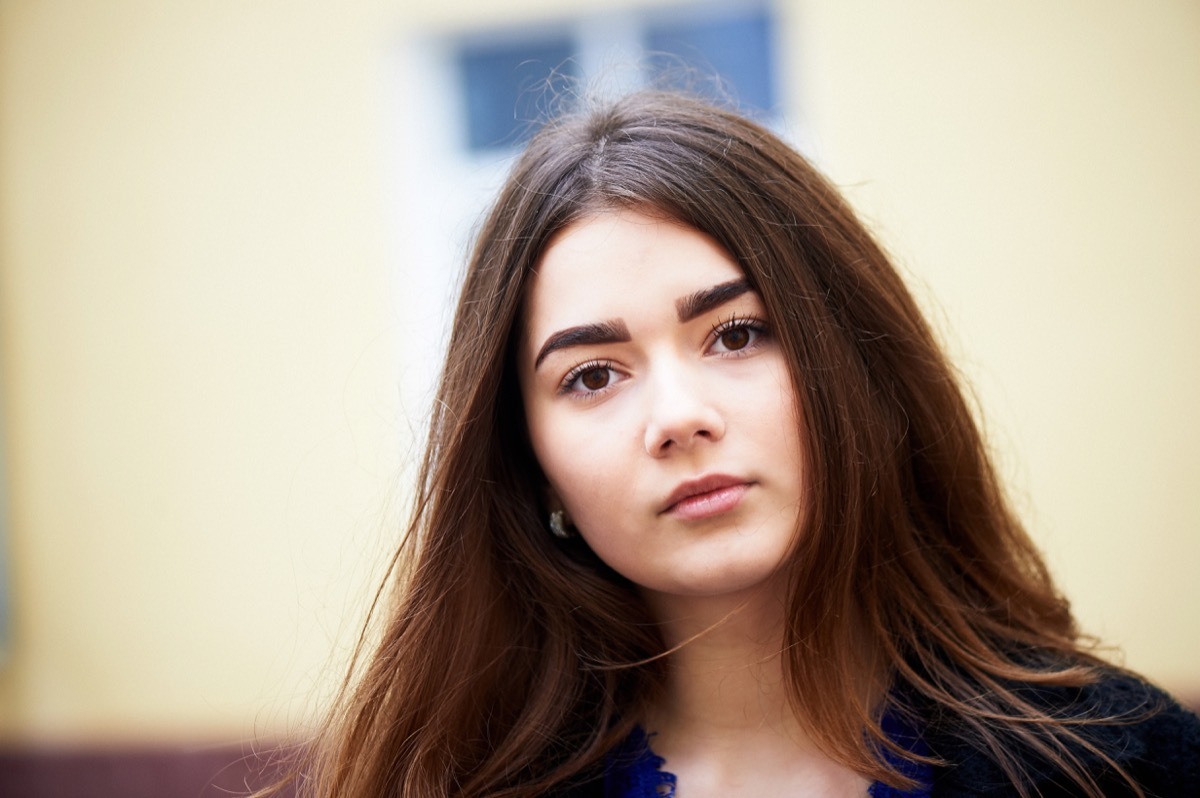 woman with thick eyebrows