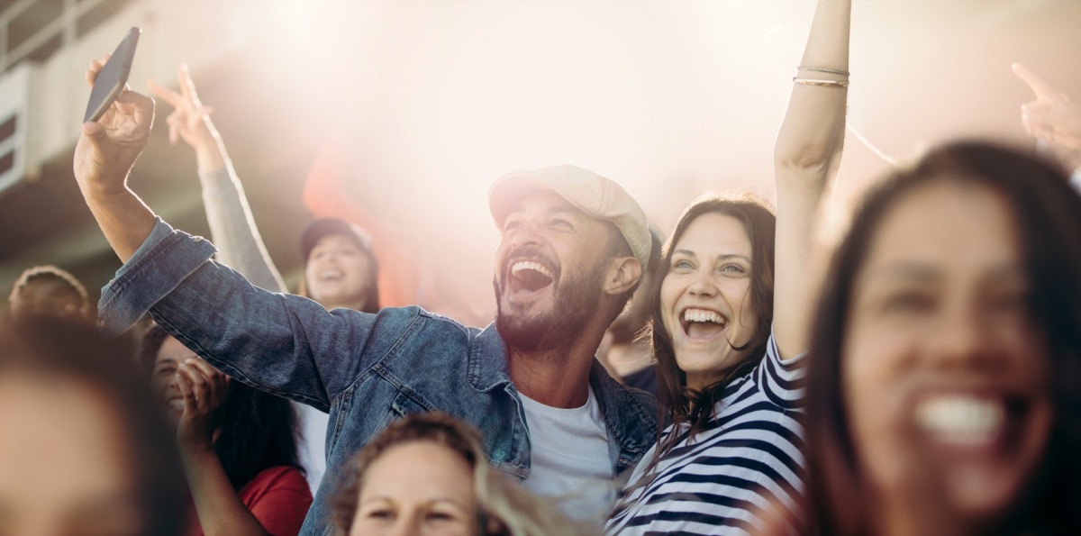 Couple at sports game