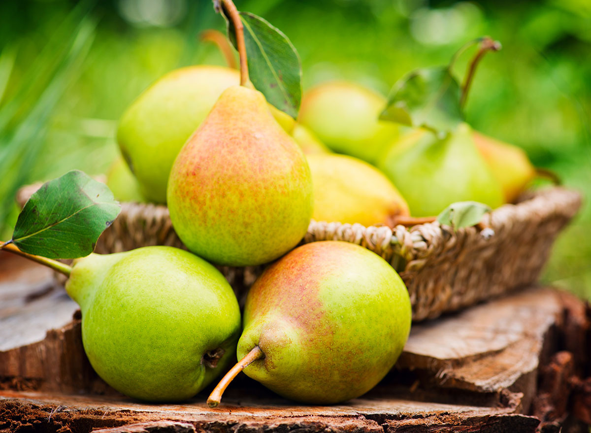 Healthy Organic Pears in the Basket.