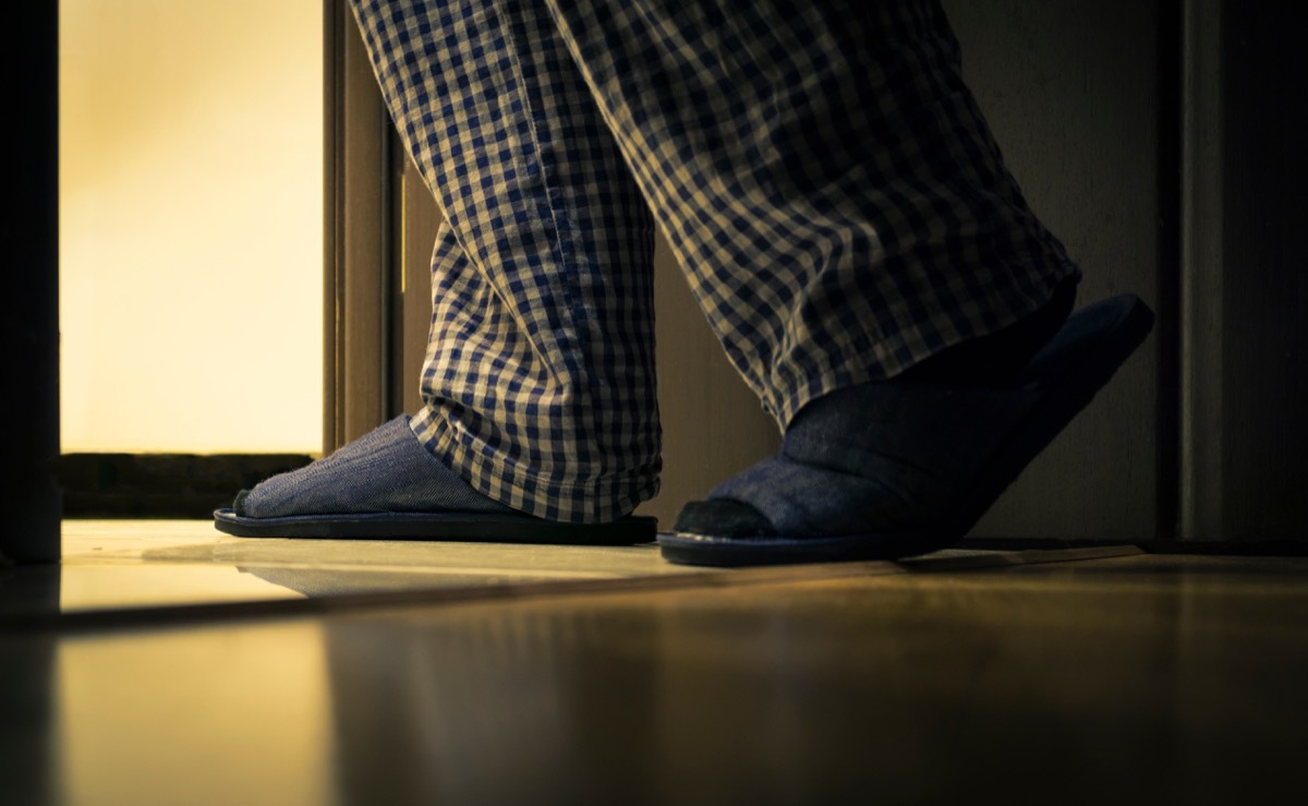 Man going for a late night pee