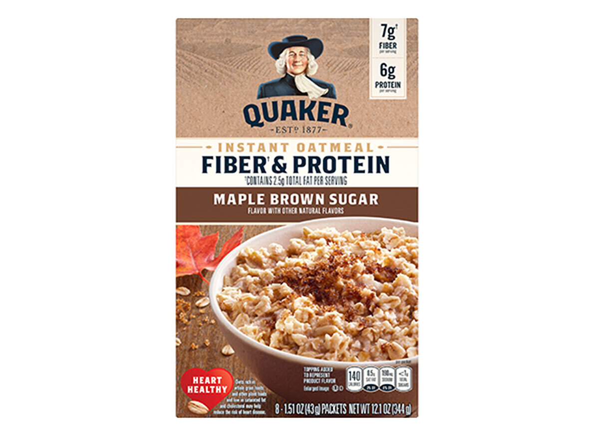 quaker fiber protein maple brown sugar oatmeal