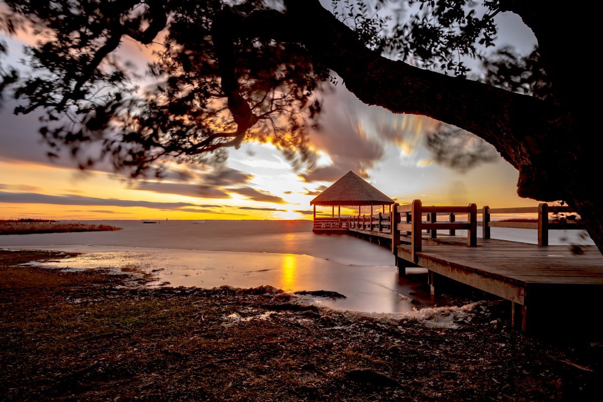 Sunset view from Historic Corolla Park in Corolla , North Carolina.