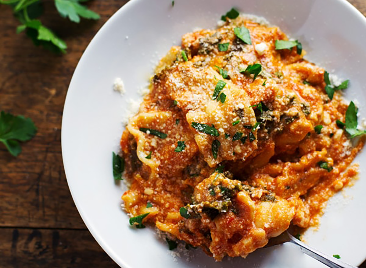 vegetable lasagna on plate cooked in crock pot