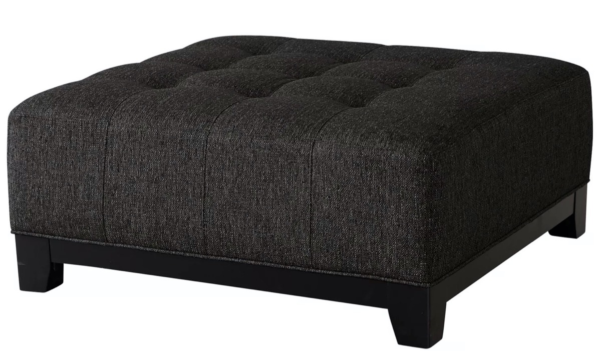 tufted gray ottoman