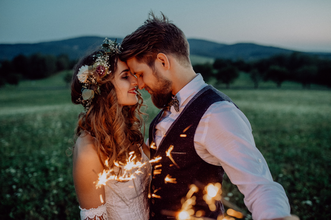 beautiful bride and groom