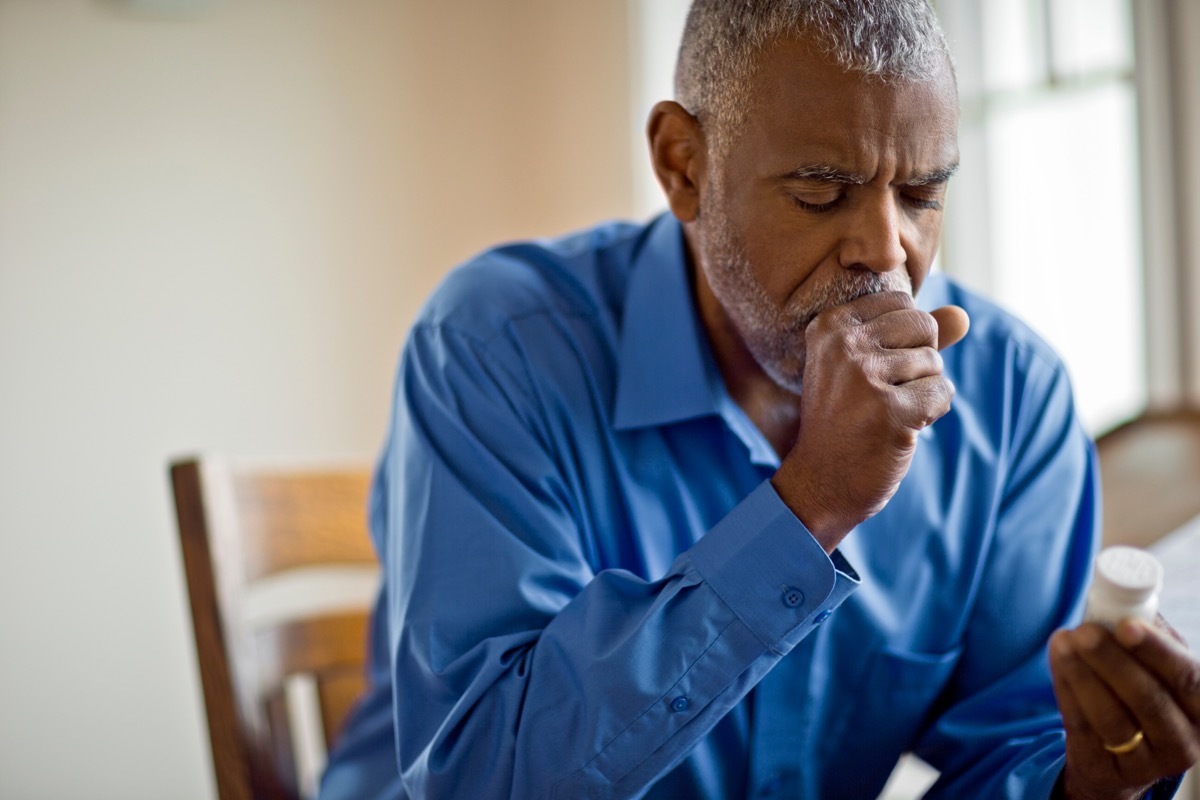 Man coughing from coronavirus