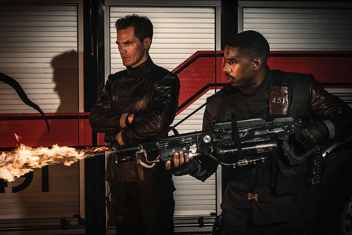 Michael B. Jordan and Michael Shannon in Fahrenheit 451 (2018)