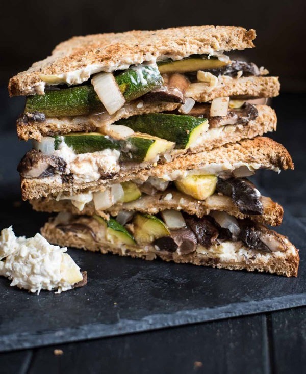 roasted portobello mushroom veggie sandwich