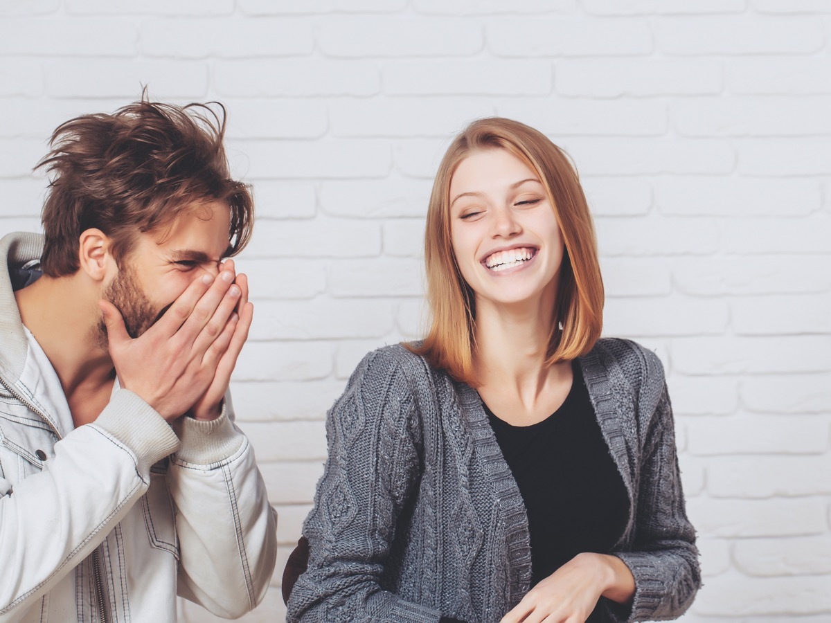 couple laughing together