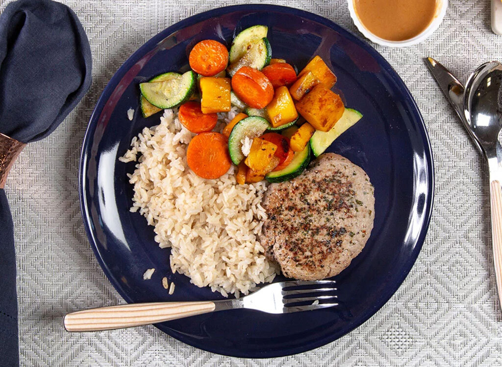 Trifecta turkey patty with brown rice