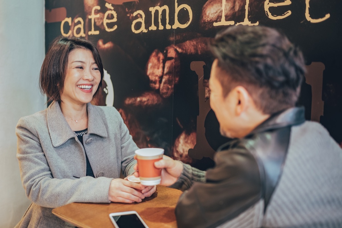 Couple at coffee shop