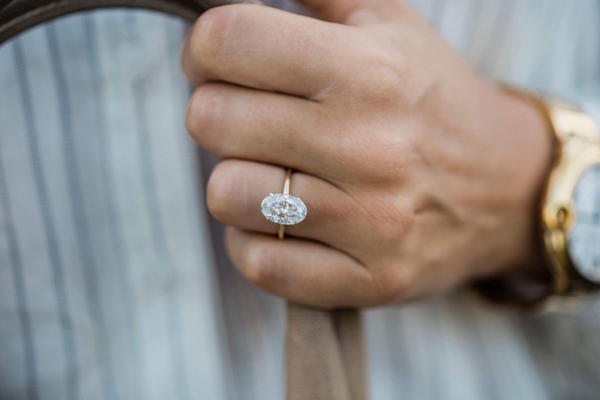 Woman's hand with oval ring