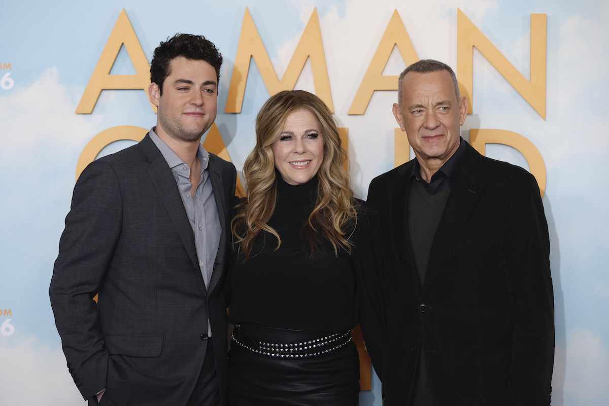 Truman Hanks, Rita Wilson, and Tom Hanks at a photocall for 