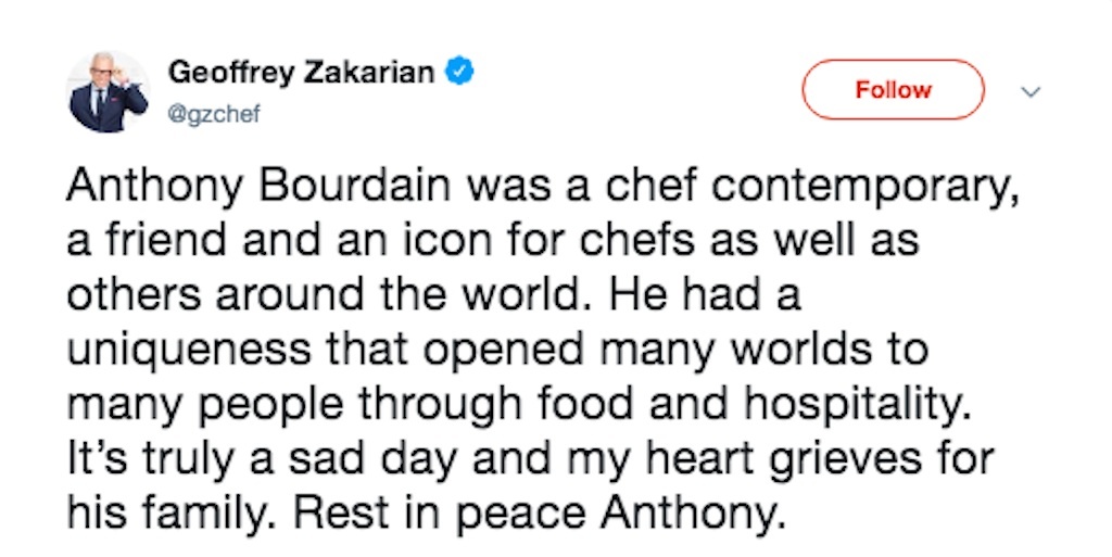 geoffrey zakharian tribute to anthony bourdain