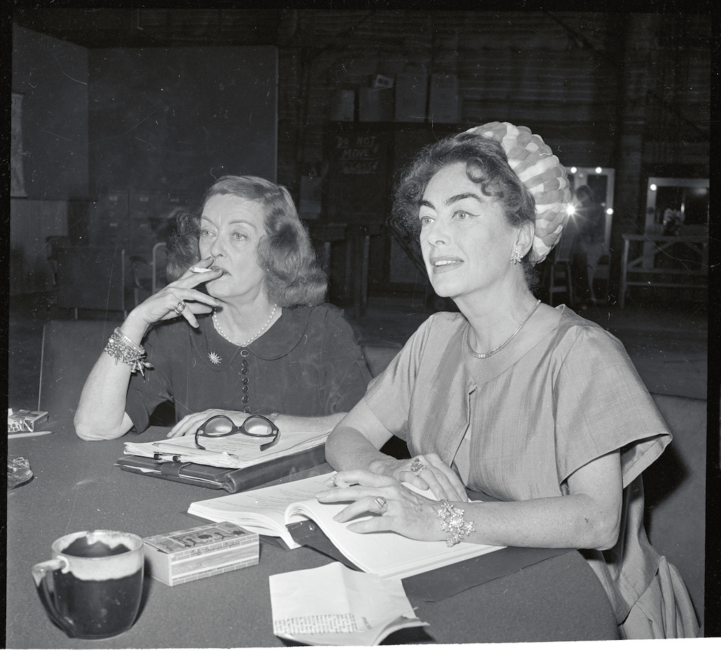 Bette Davis and Joan Crawford rehearsing for 