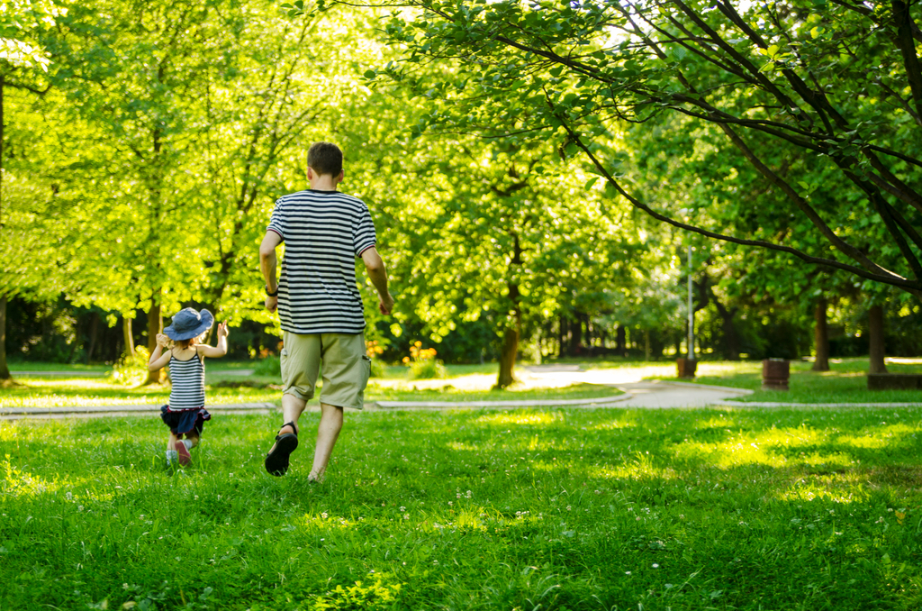 Dad at Park with Child 