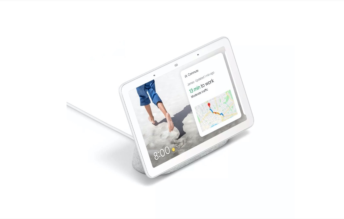 google nest hub screen in white