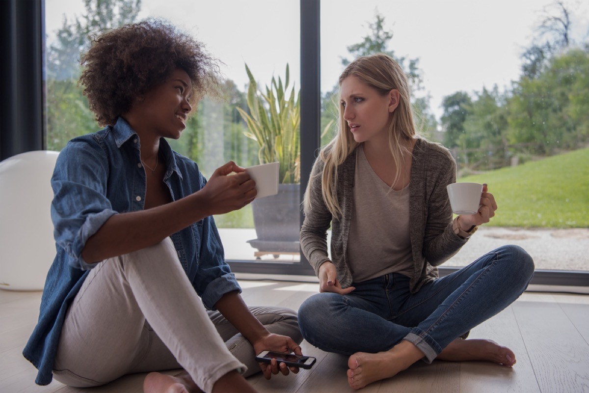 women talking over coffee, make yourself more attractive