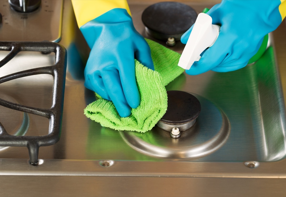 Scrubbing stovetop