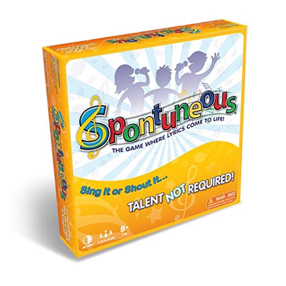 Spontuneous - The Song Game - Sing It or Shout It - Talent NOT Required (Best Family / Party Board Games for Kids, Teens, Adults - Boy & Girls Ages 8 & Up),Yellow from Amazon