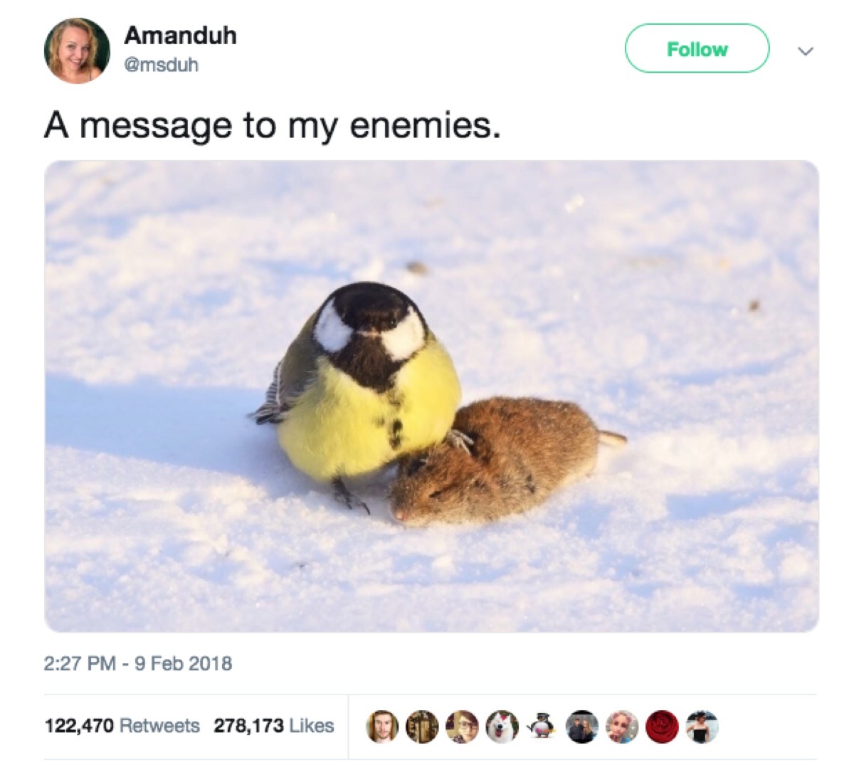 enemy threat tweet