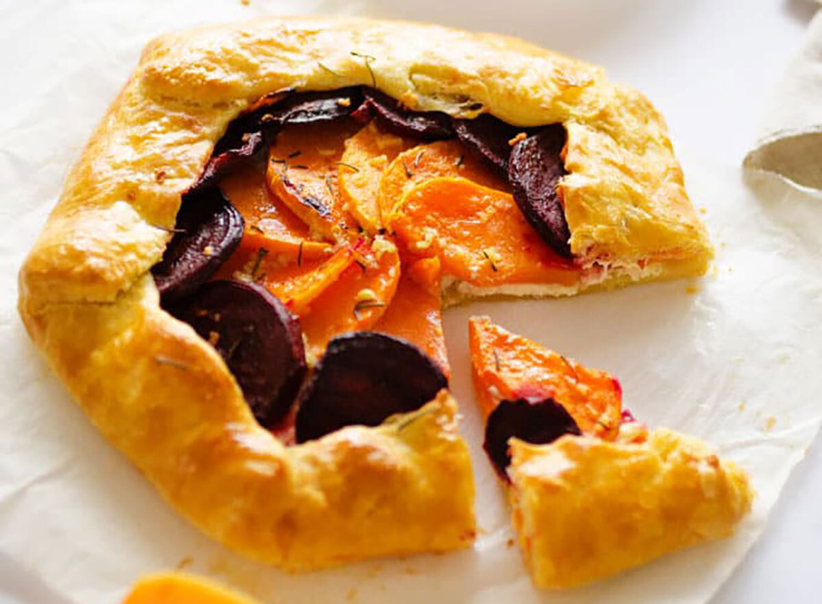 butternut beet and ricotta galette