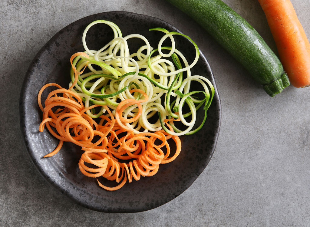 Spiralized zucchini carrots