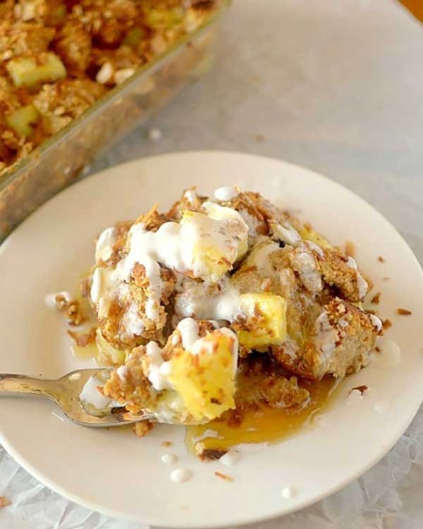 vegan coconut cashew crusted pineapple french toast