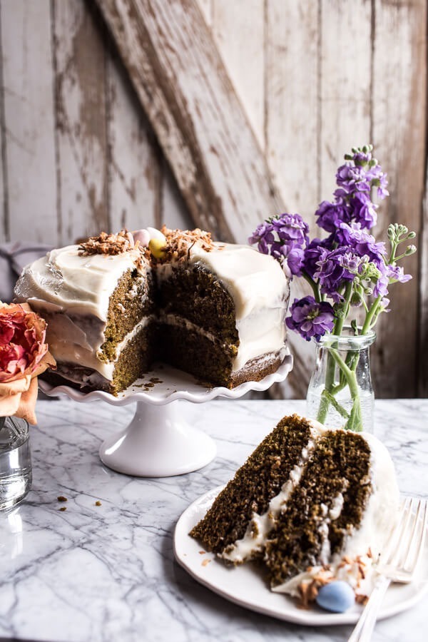 MATCHA CAKE WITH VANILLA HONEY CREAM CHEESE FROSTING