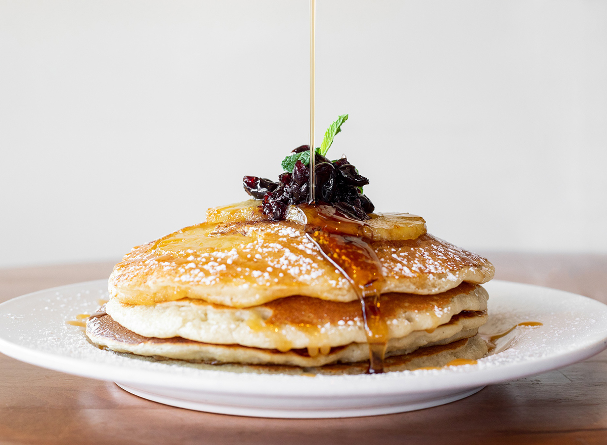 stack of pineapple upside down pancakes