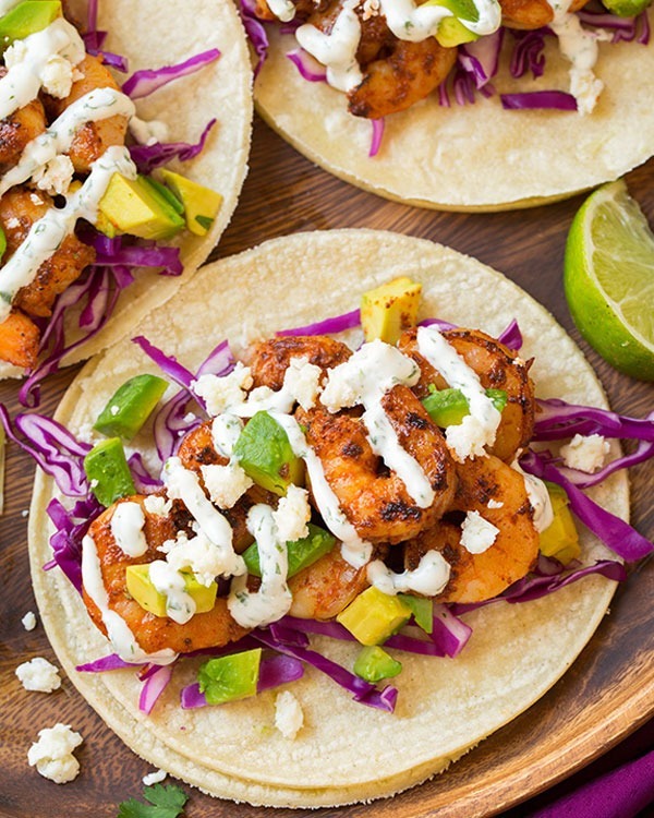 Shrimp recipes Chipotle Shrimp Tacos with Cilantro Lime Crema