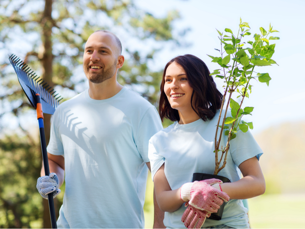 Couple Volunteering Together Valentine's Day