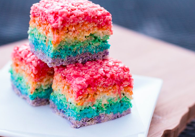 16. Rainbow Rice Crispies