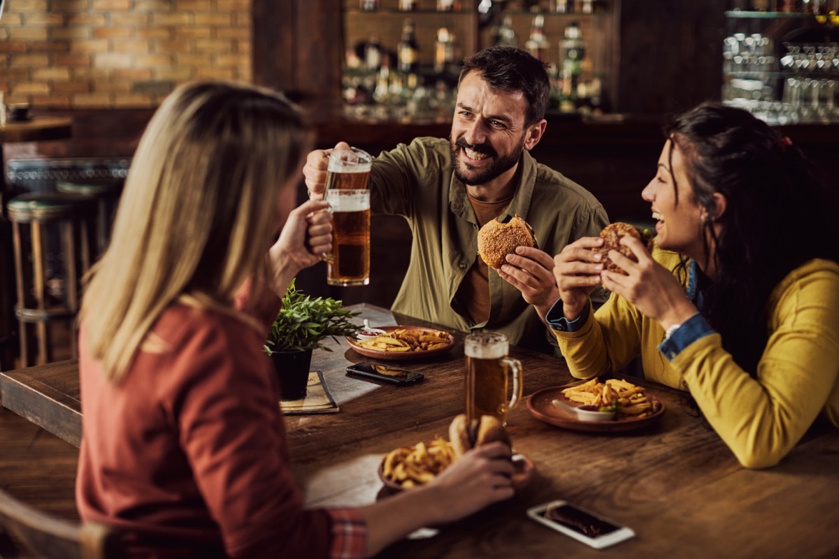 toasting with friends