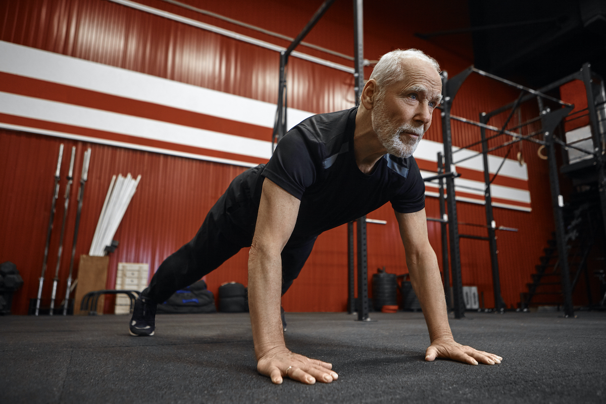 mature man pushup