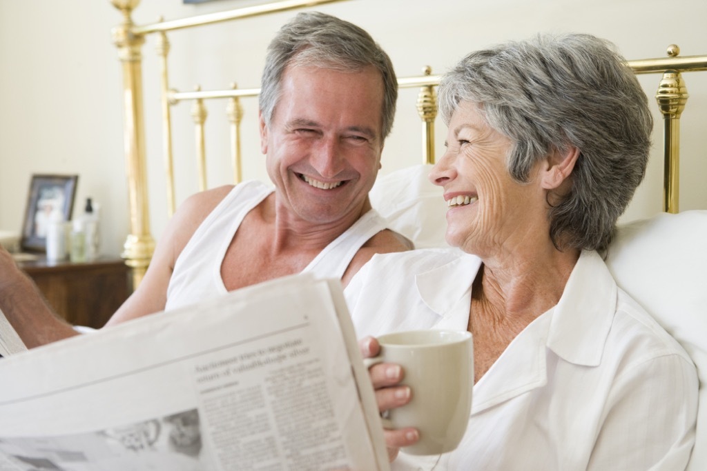 mature couple in bed