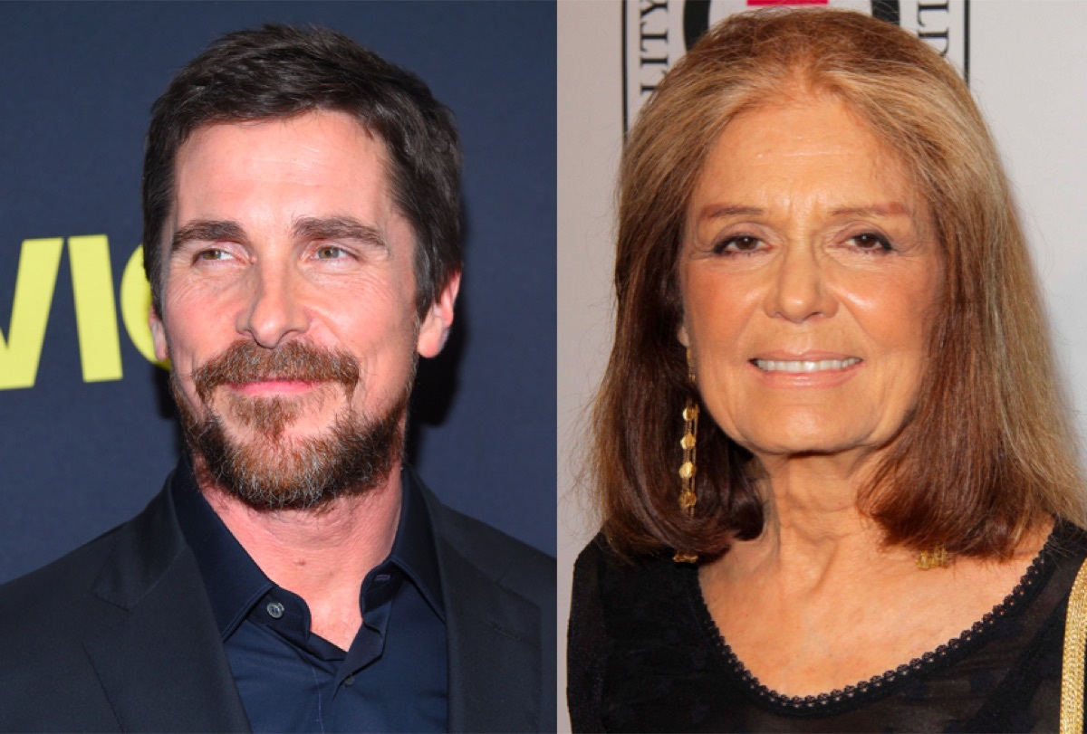 Christian Bale and Gloria Steinem