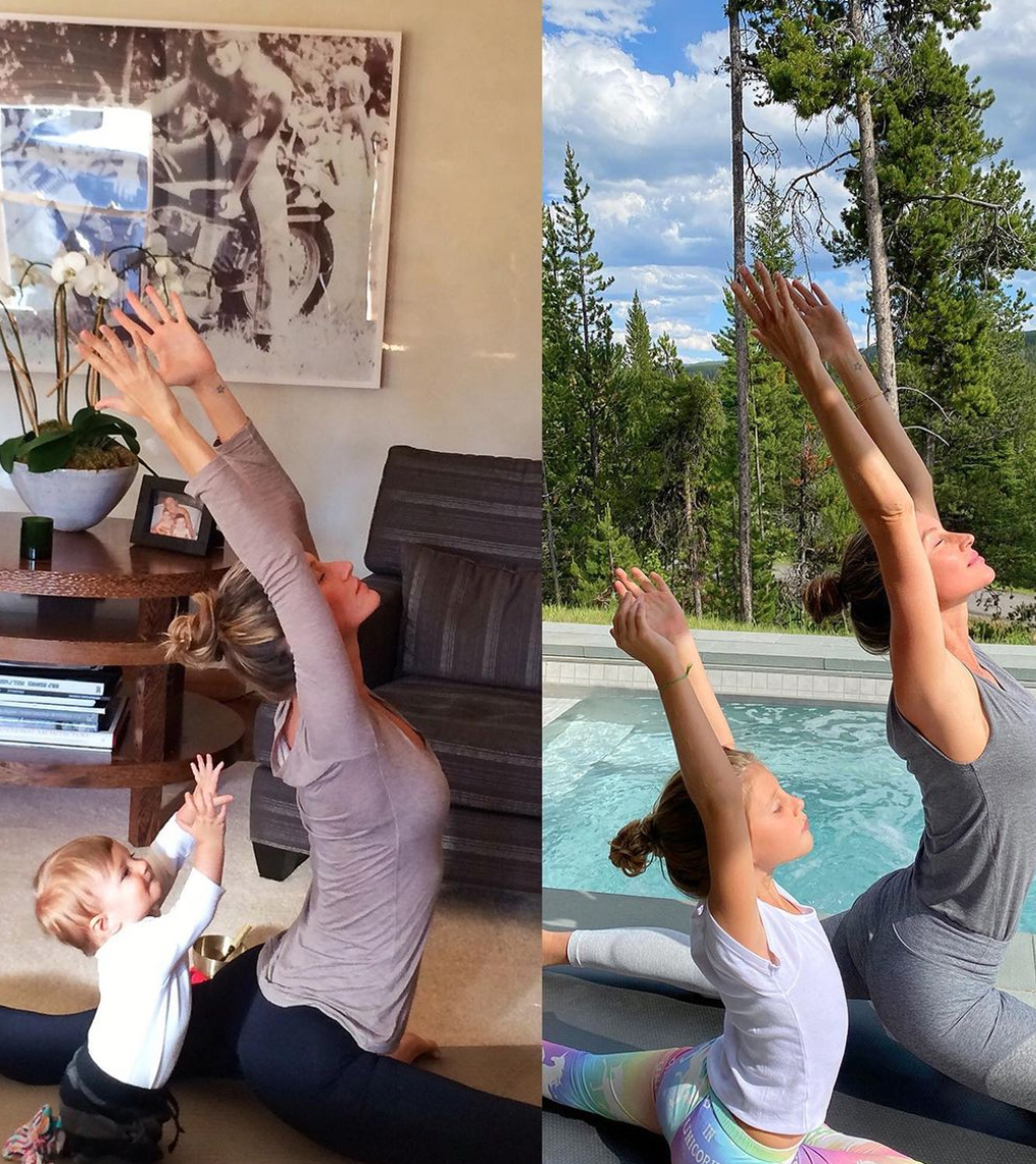 Gisele Bundchen and VIvian yoga