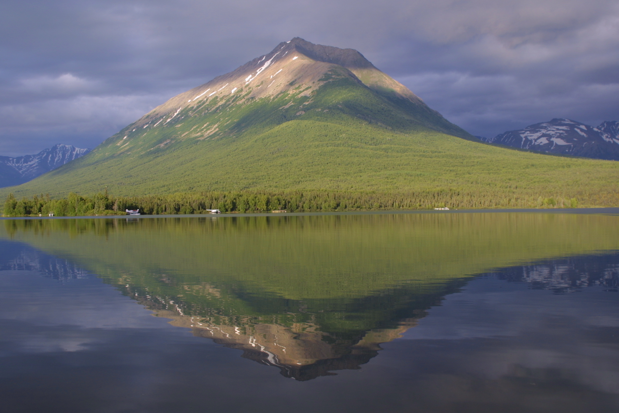 mt tanalian viewed from lake clark