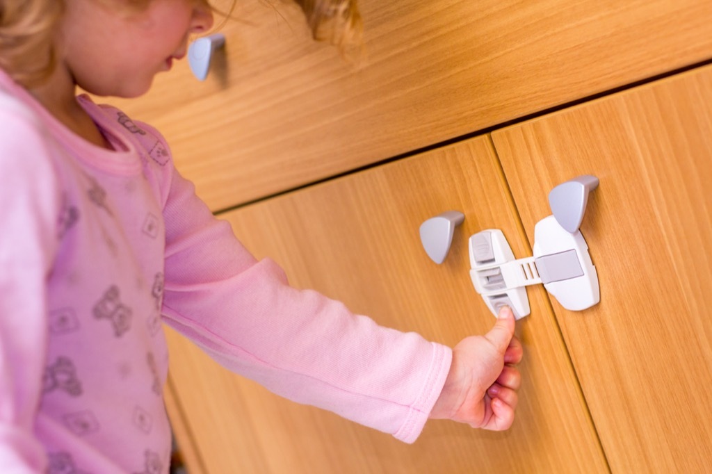 Cabinet with a child lock