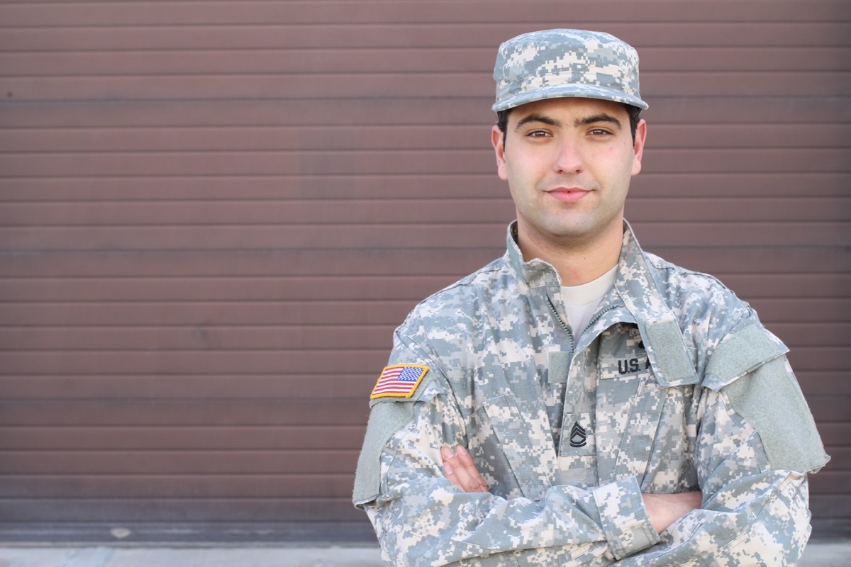 Soldier Smiling with his Arms crossed Military Slang Terms