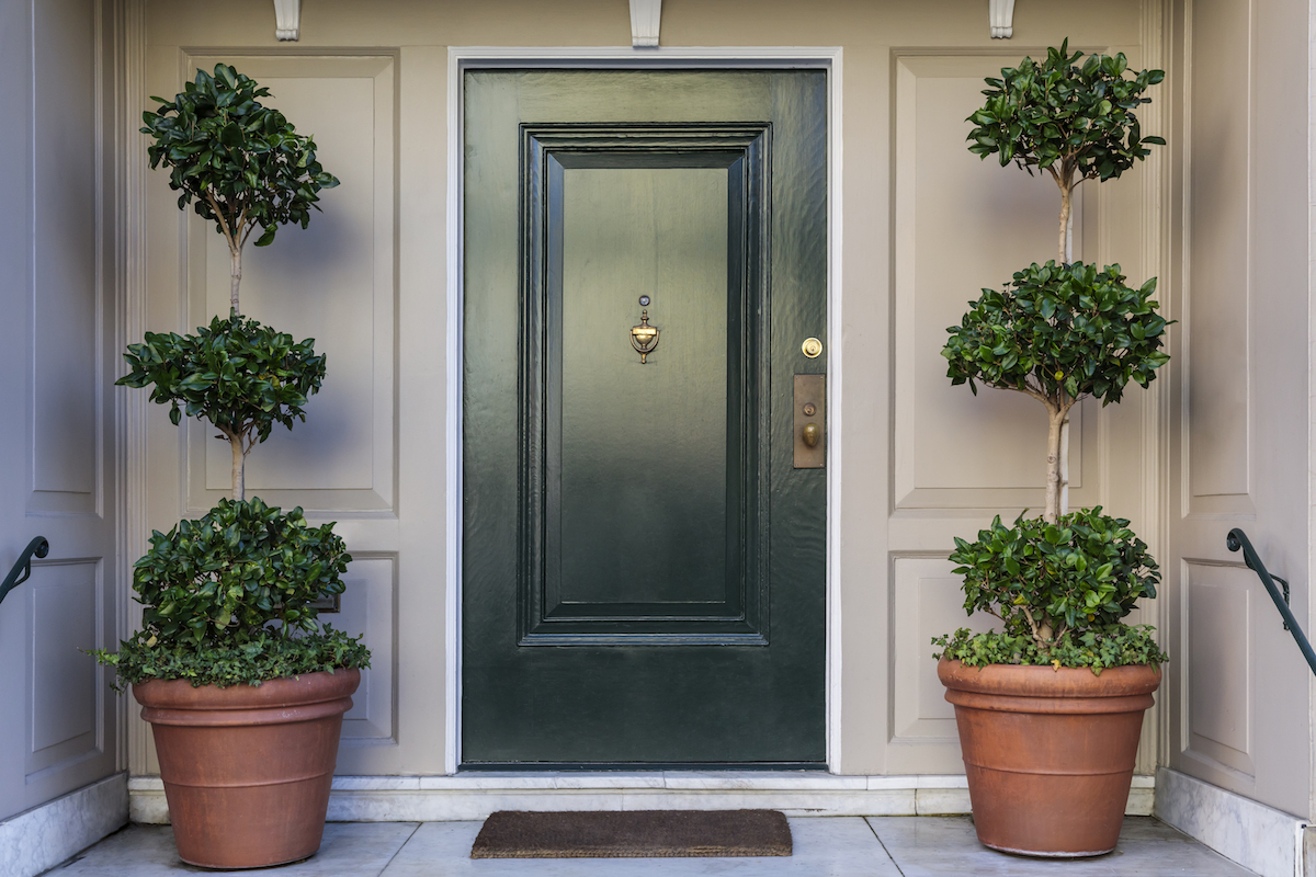 green Front door 