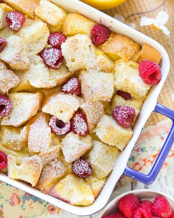 lemon raspberry french toast casserole