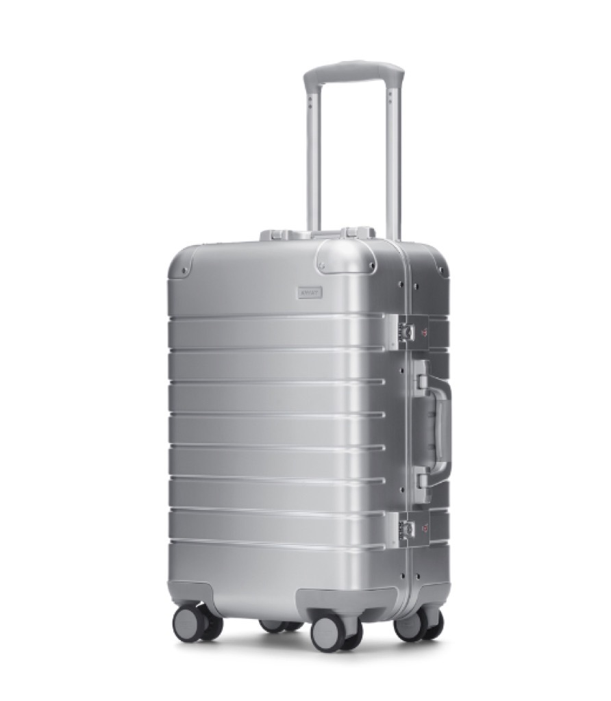 silver roller suitcase