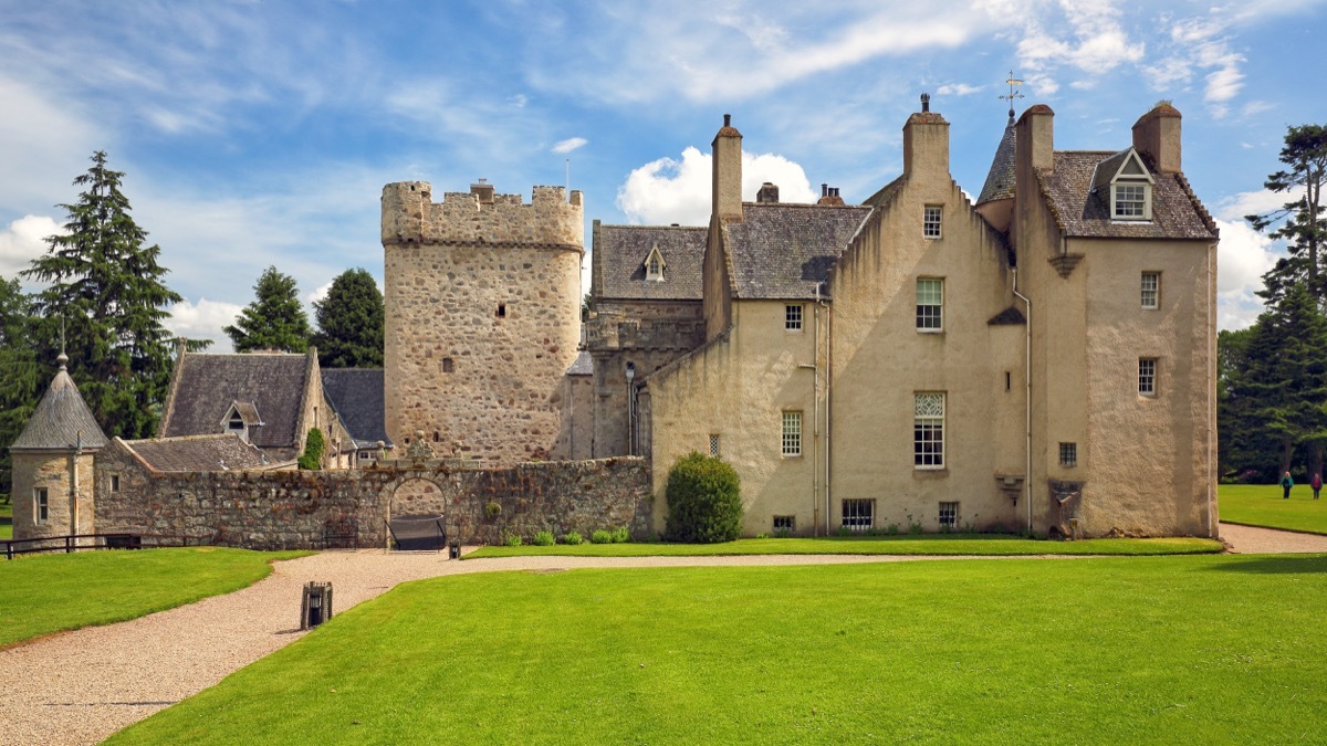 front-view of drum castle in Scotland