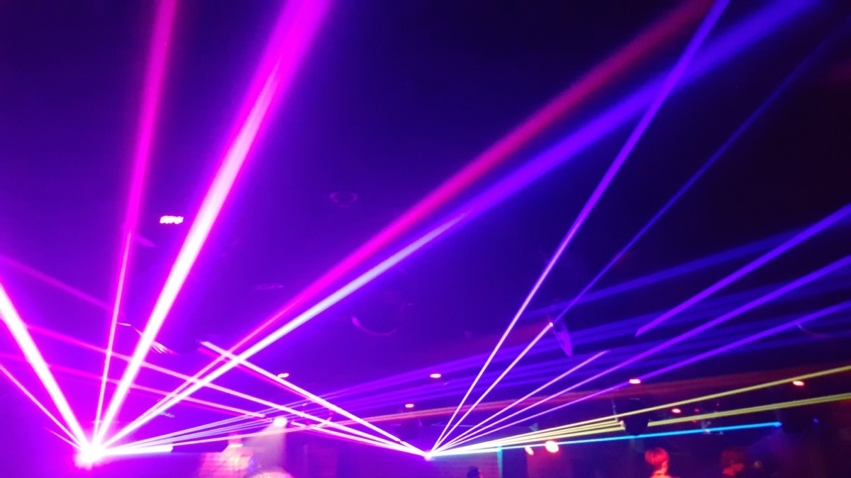 lasers in a nightclub